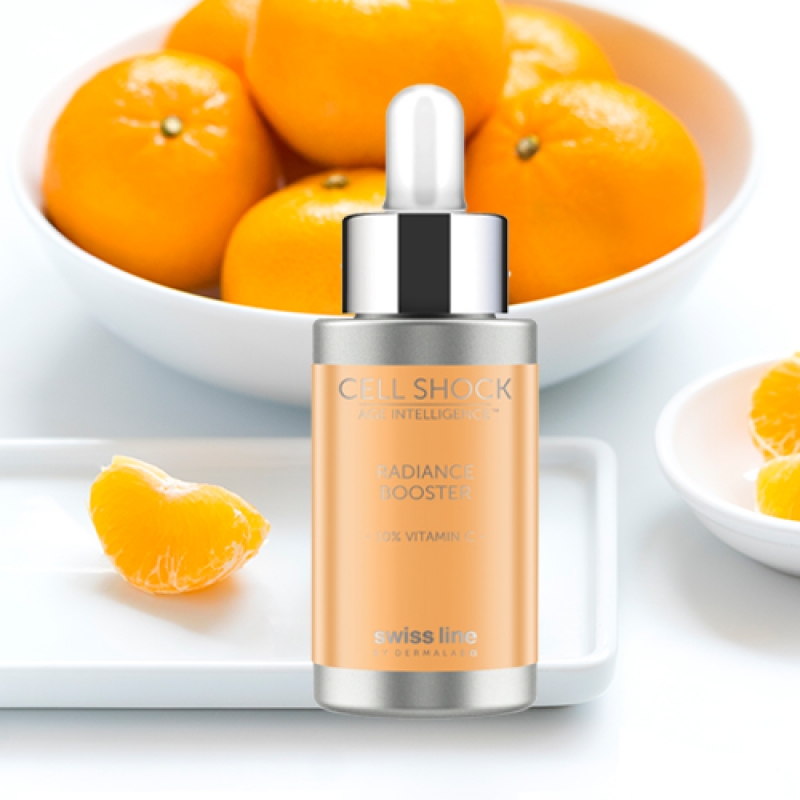 Booster Vitamin C làm trắng sáng và cung cấp năng lượng cho da Swissline Cell Shock Radiance Booster 10% Vitamin C